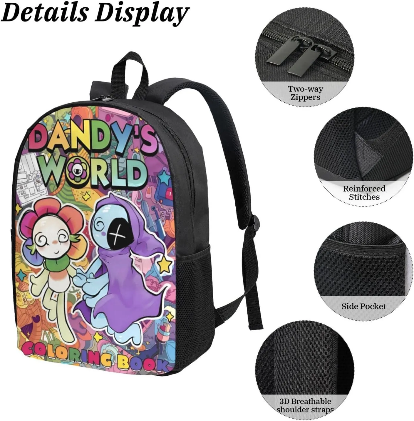 Dandys World Backpack Lightweight Laptop Backpack Cute Travel Backpacks For Unisex 17in