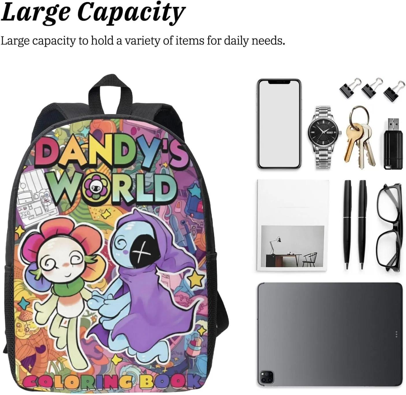 Dandys World Backpack Lightweight Laptop Backpack Cute Travel Backpacks For Unisex 17in