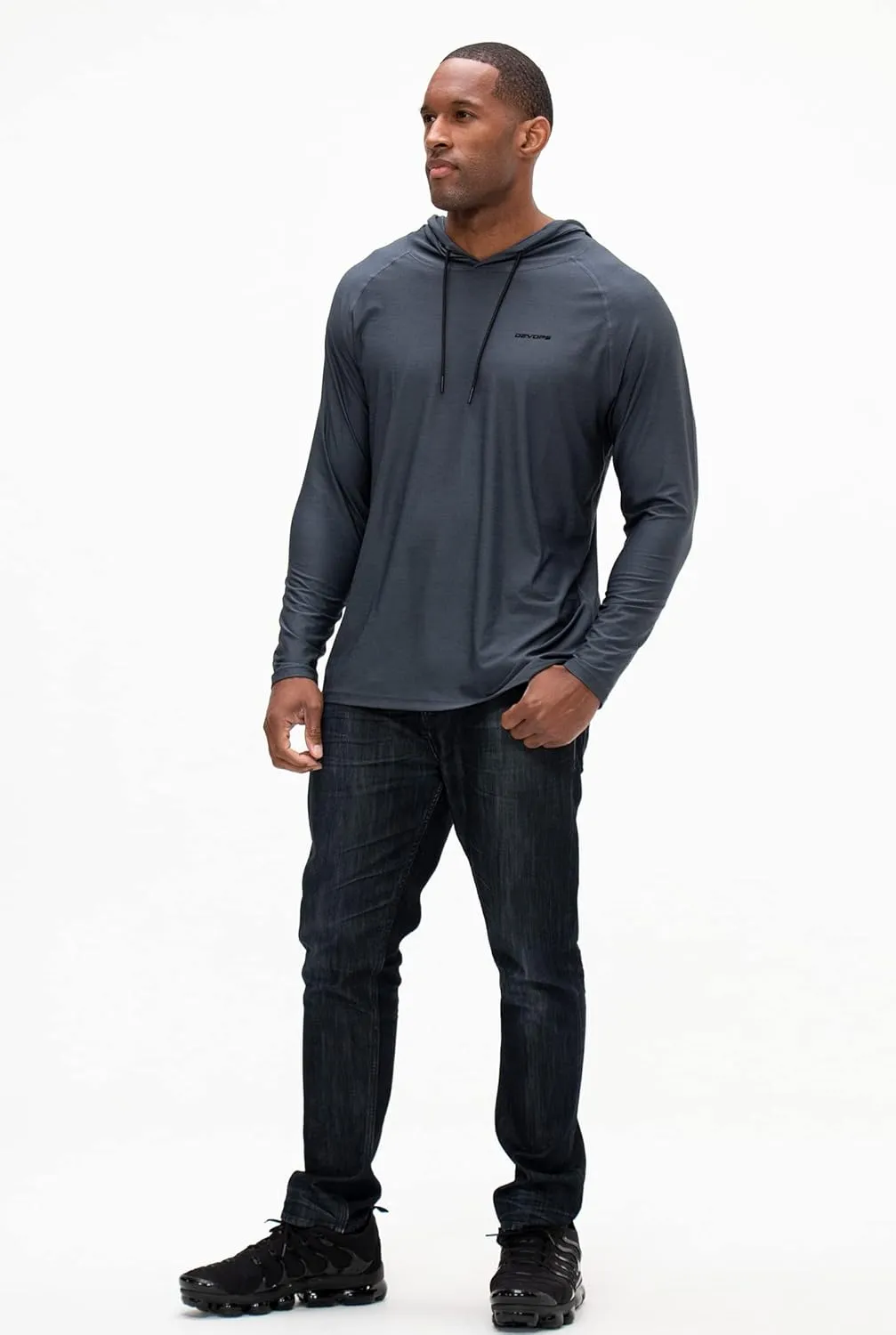 DEVOPS Men's Hoodie Long Sleeve Fishing Hiking Running Workout T-Shirts