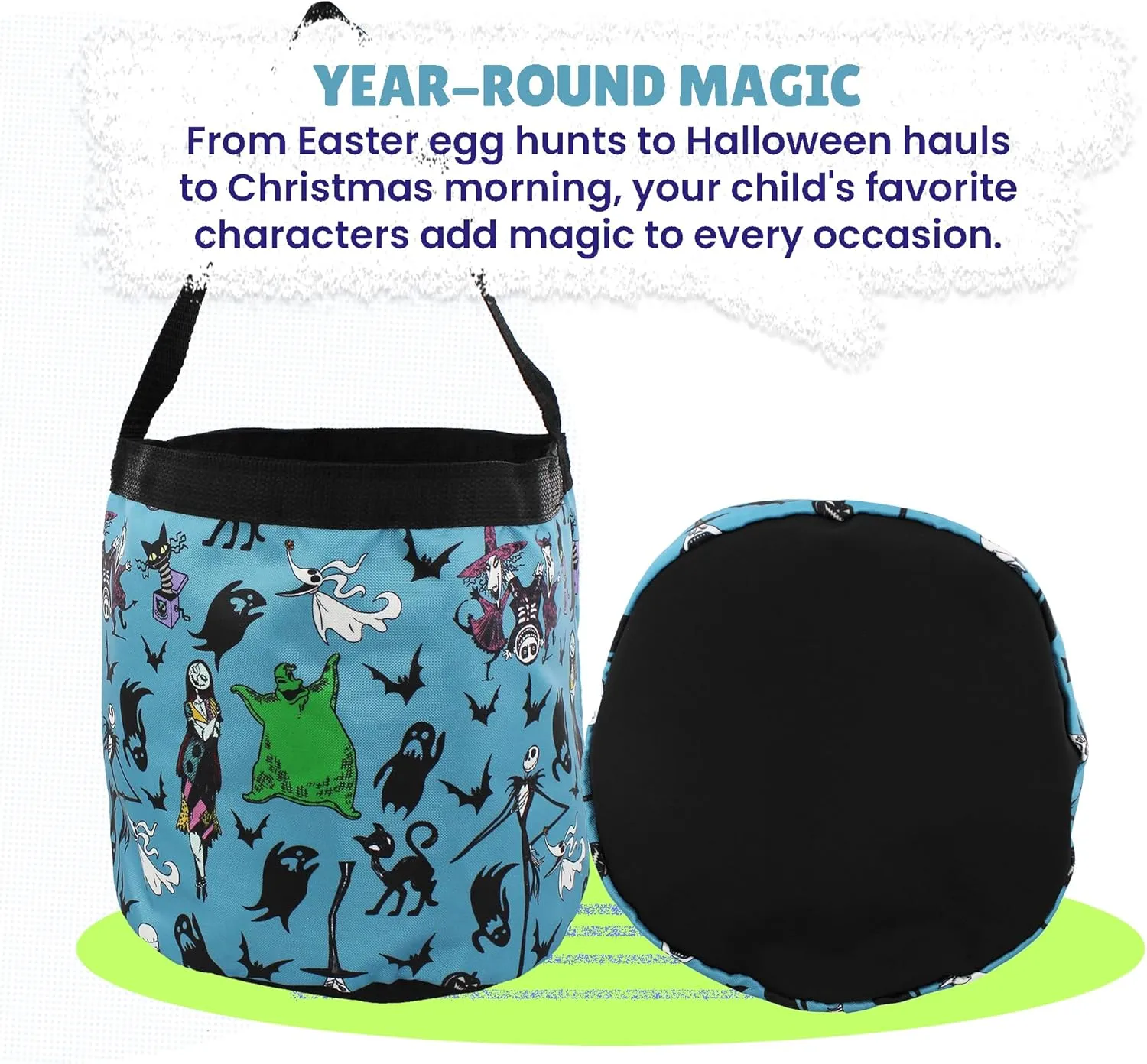 Disney The Nightmare Before Christmas Cheers to Fears Bucket Tote Bag (Teal, One Size)