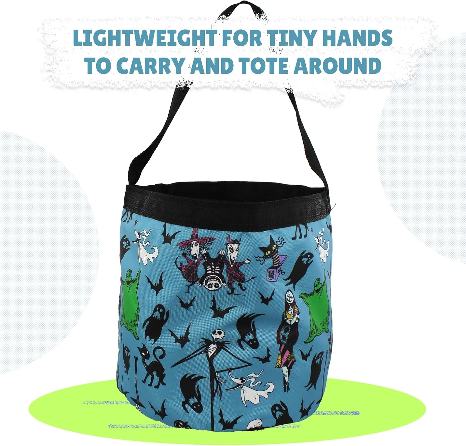 Disney The Nightmare Before Christmas Cheers to Fears Bucket Tote Bag (Teal, One Size)