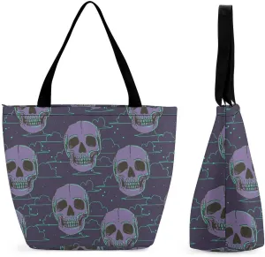 Doodle Cats Print Hobo Handbags With Zipper Women's Tote Handbags