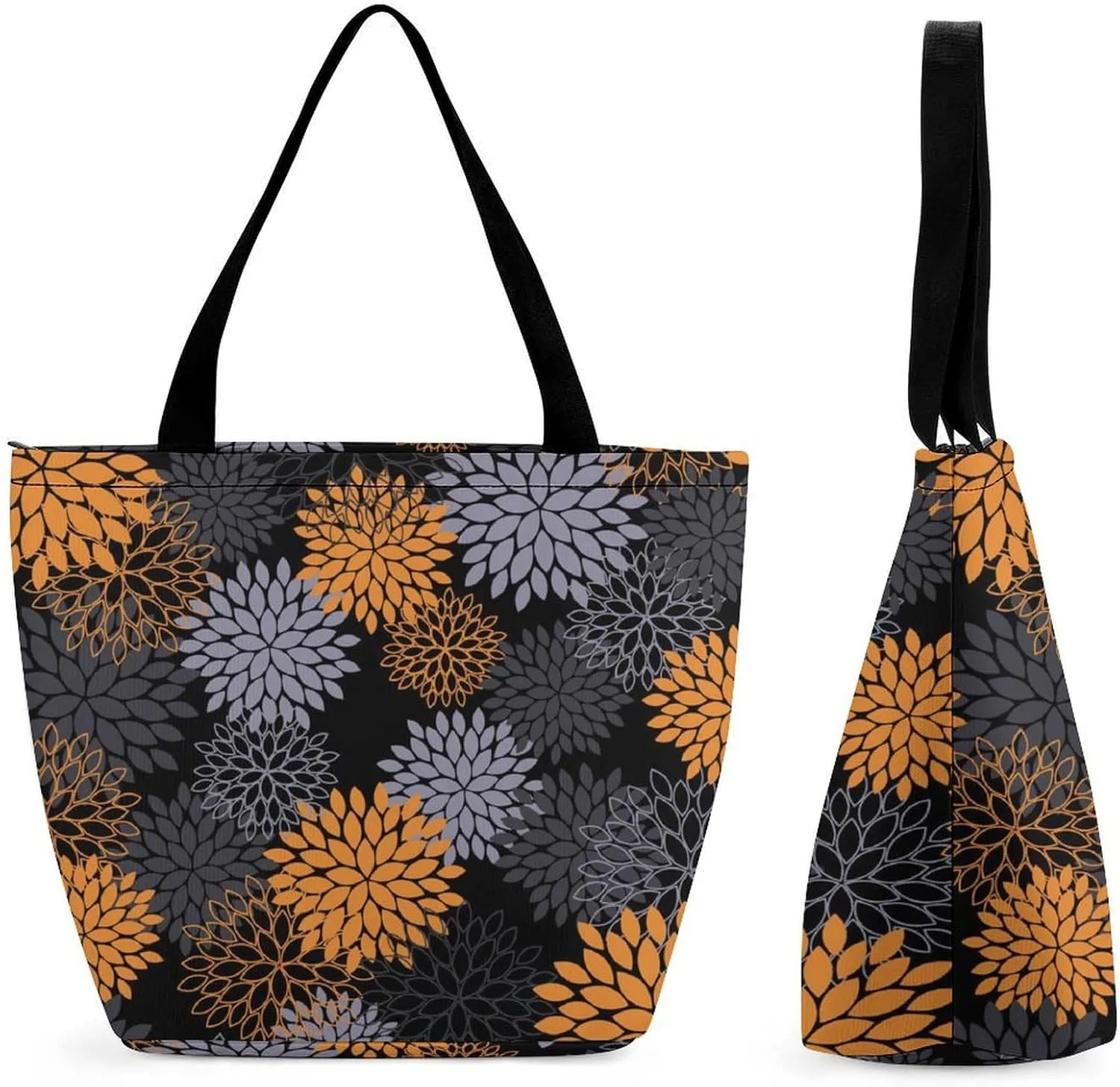 Doodle Cats Print Hobo Handbags With Zipper Women's Tote Handbags