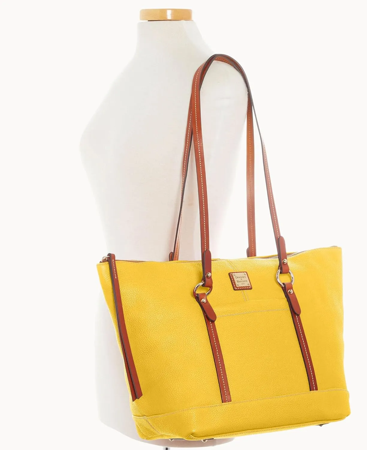 Dooney & Bourke Handbags for Women, Pebble Grain Leather Tote Bag with Zipper & Compartments