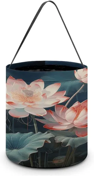 Dragonfly And Flower Halloween Tote Candy Bag Candy Basket Candy Bucket Gift Bag for Halloween Party