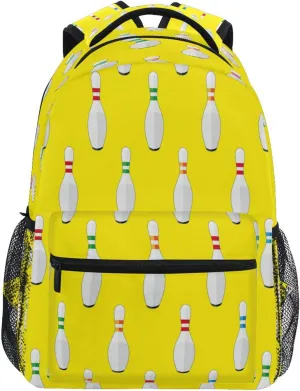 Dussdil Bowling Kid's Backpack Boys Girls Backpacks 16 inch Casual Daypack Back Pack Bag with Adjustable Shoulder Strap Zipper Travel Bags