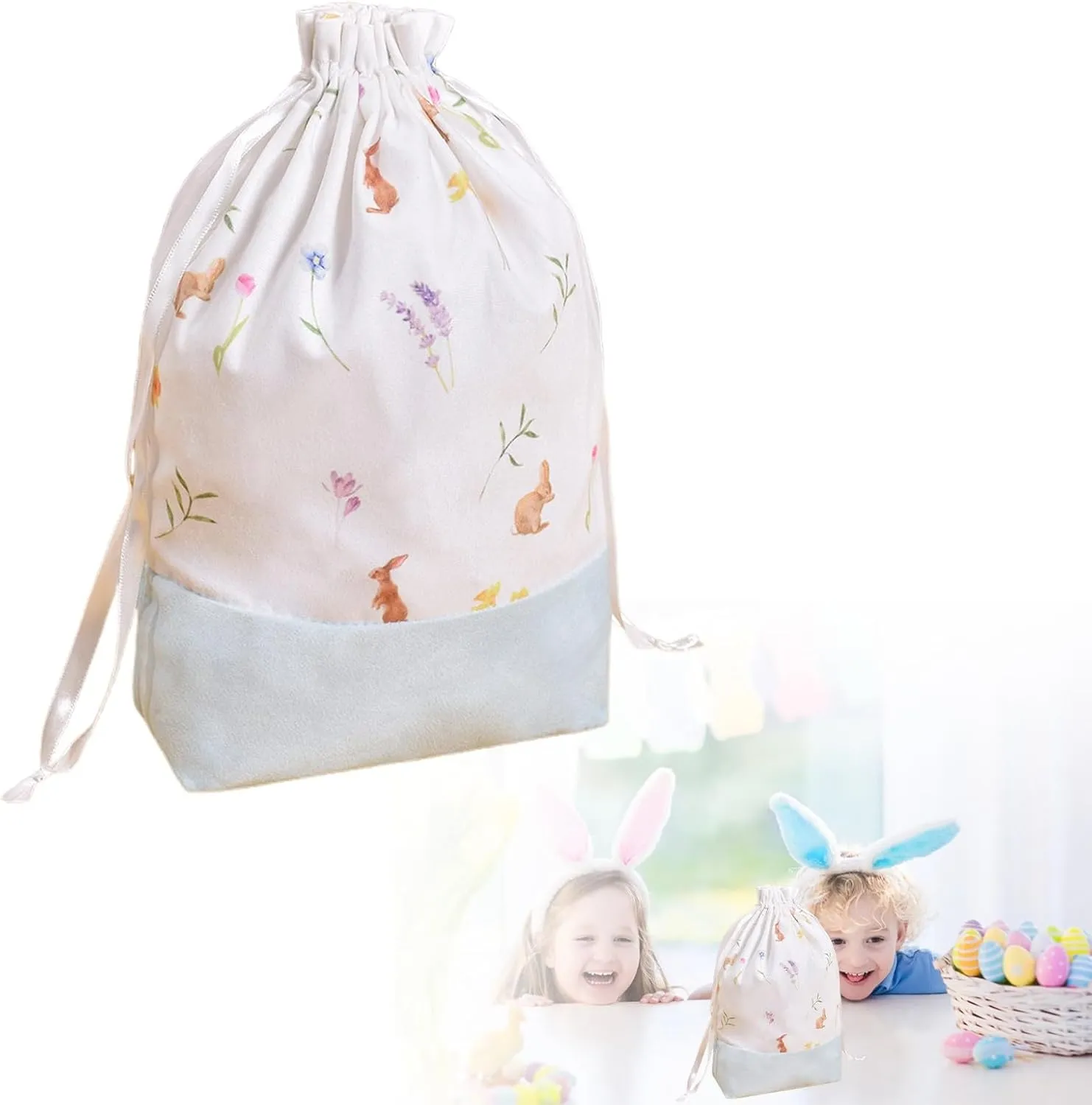 Easter Portable Travel Barrel Cosmetic Bag Multifunctional Toiletry Bucket Organizer Storage Makeup Bag for Women Easter Gift Reusable Fabric Perfect for Birthday Parties