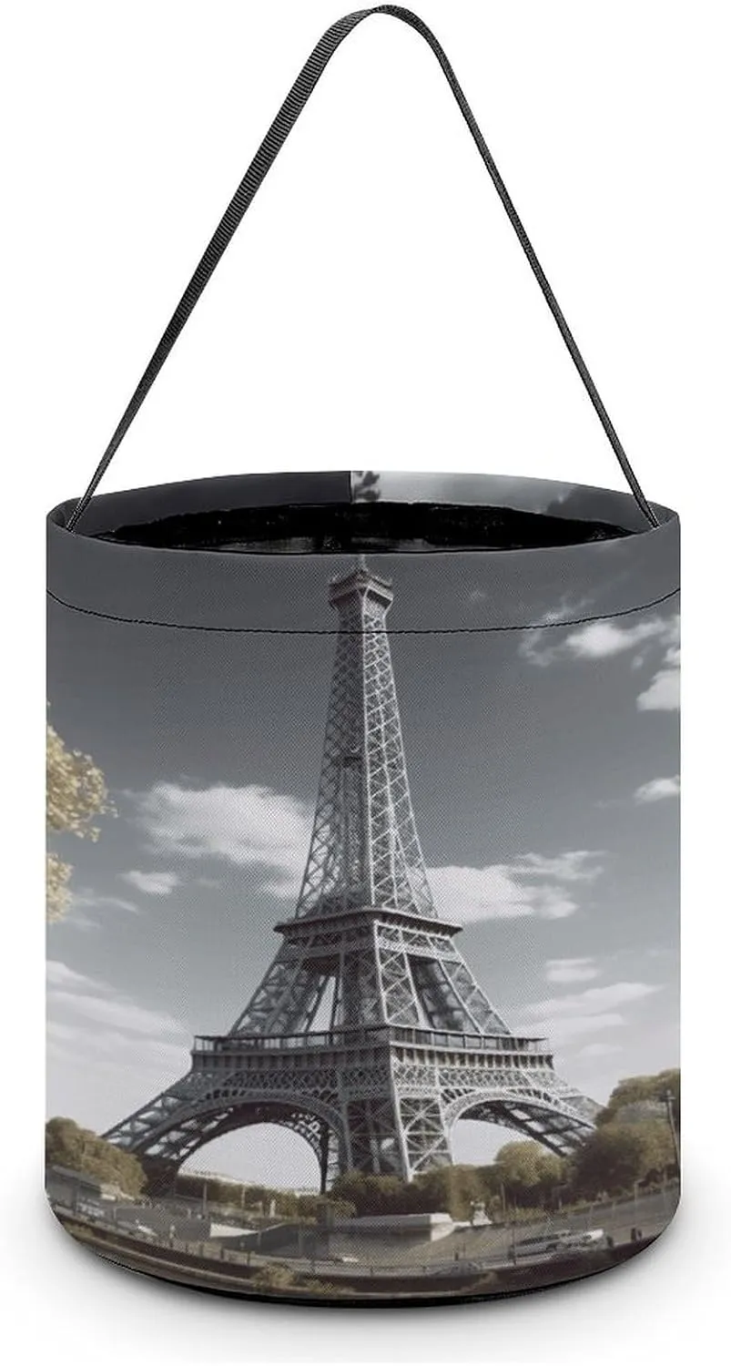 Eiffel Tower Halloween Tote Candy Bag Candy Basket Candy Bucket Gift Bag for Halloween Party