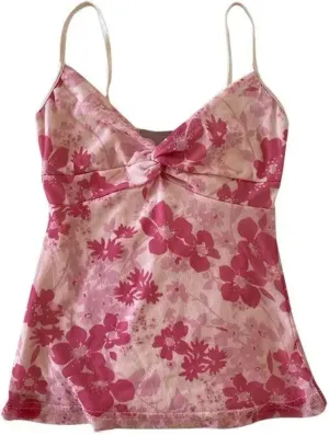 Emo Coquette Cropped Top Grunge 2000s Spaghetti Strap Tops Streetwear Vintage Camisole Y2k Cheetah Tops