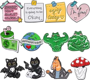 Enamel Pins Bulk Set Mixed Cute Enamel Brooch Lapel Pin Clothes Backpack for Girl Women Adult Festival Decoration