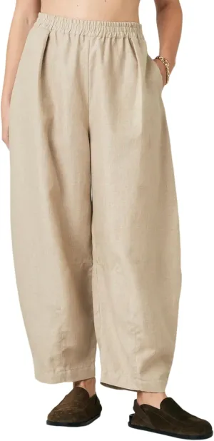 EsheSy Women's Cotton Linen Harem Pants Elastic Waist Wide Leg Pants Loose Lightweight Trousers with Pockets