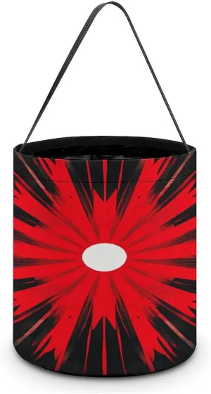 Explosion Burst Red Black Halloween Tote Candy Bag Candy Basket Candy Bucket Gift Bag for Halloween Party