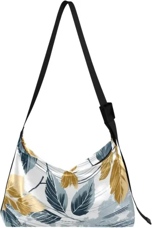 Fall Watercolor Maple Tote Bag for Women Large Hobo Bags Slouchy Crossbody Bag Casual Handbags with Adjustable Strap for Women Girl