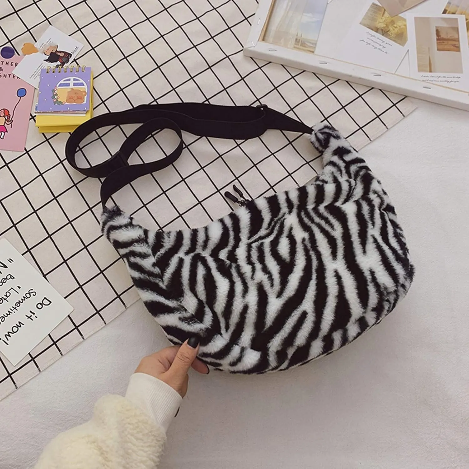Fashion Ladies Bags Shoulder Handbag Messenger All Bag Canvas Shoulder Bags (White, One Size)