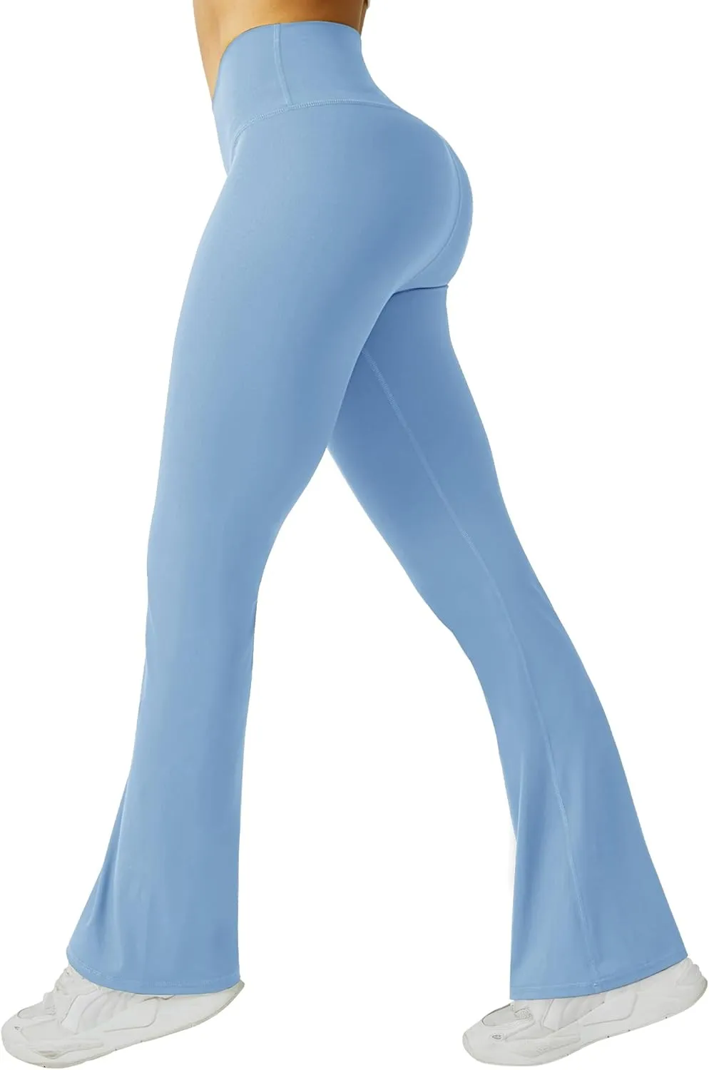 FireSwan Women's Flare Yoga Pants V Waist Flared Leggings High Waisted Bootcut Workout Pants Tummy Control