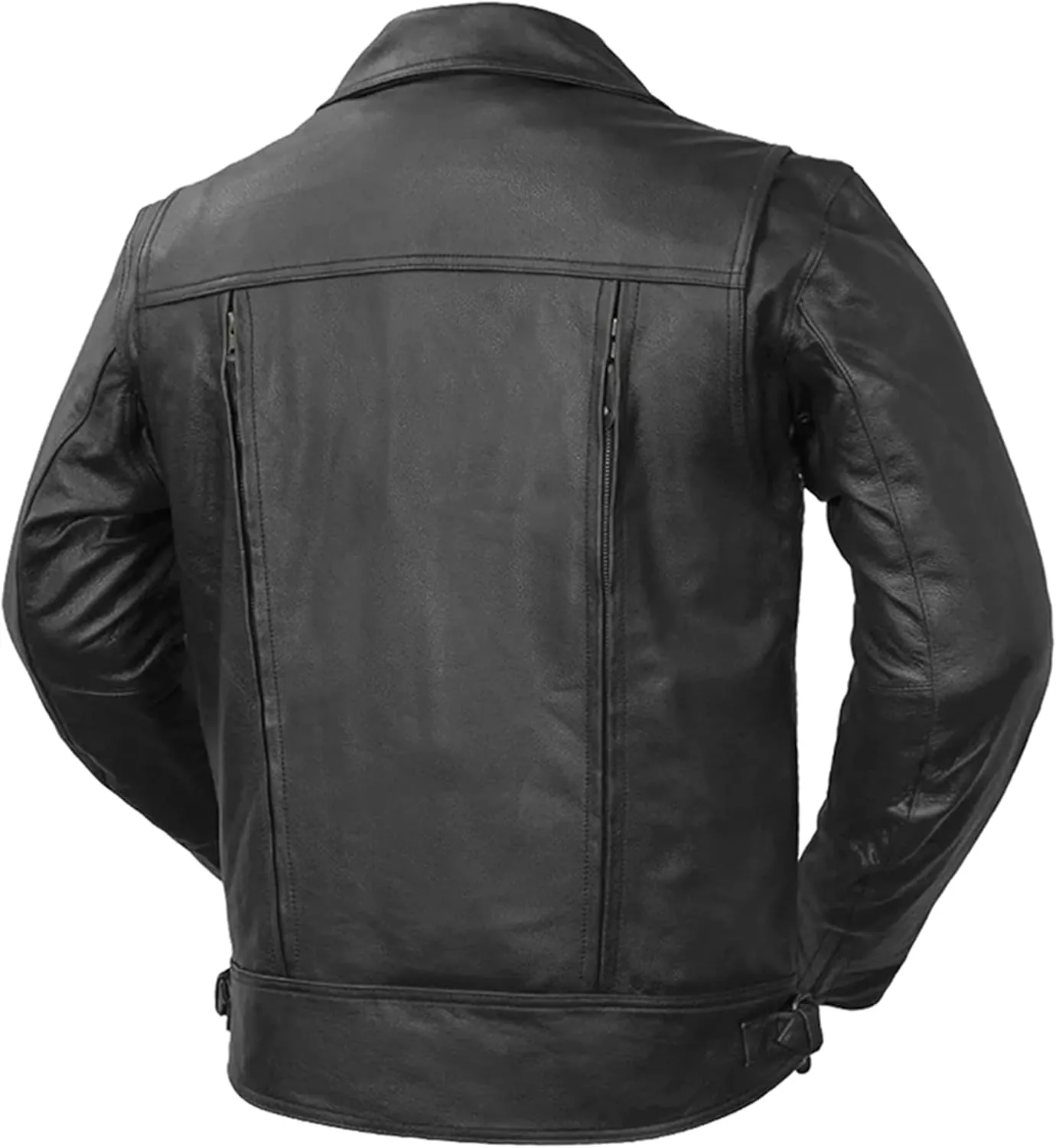 First Mfg Co - Mastermind - Men's Motorcycle Biker Riding Black Leather Jacket