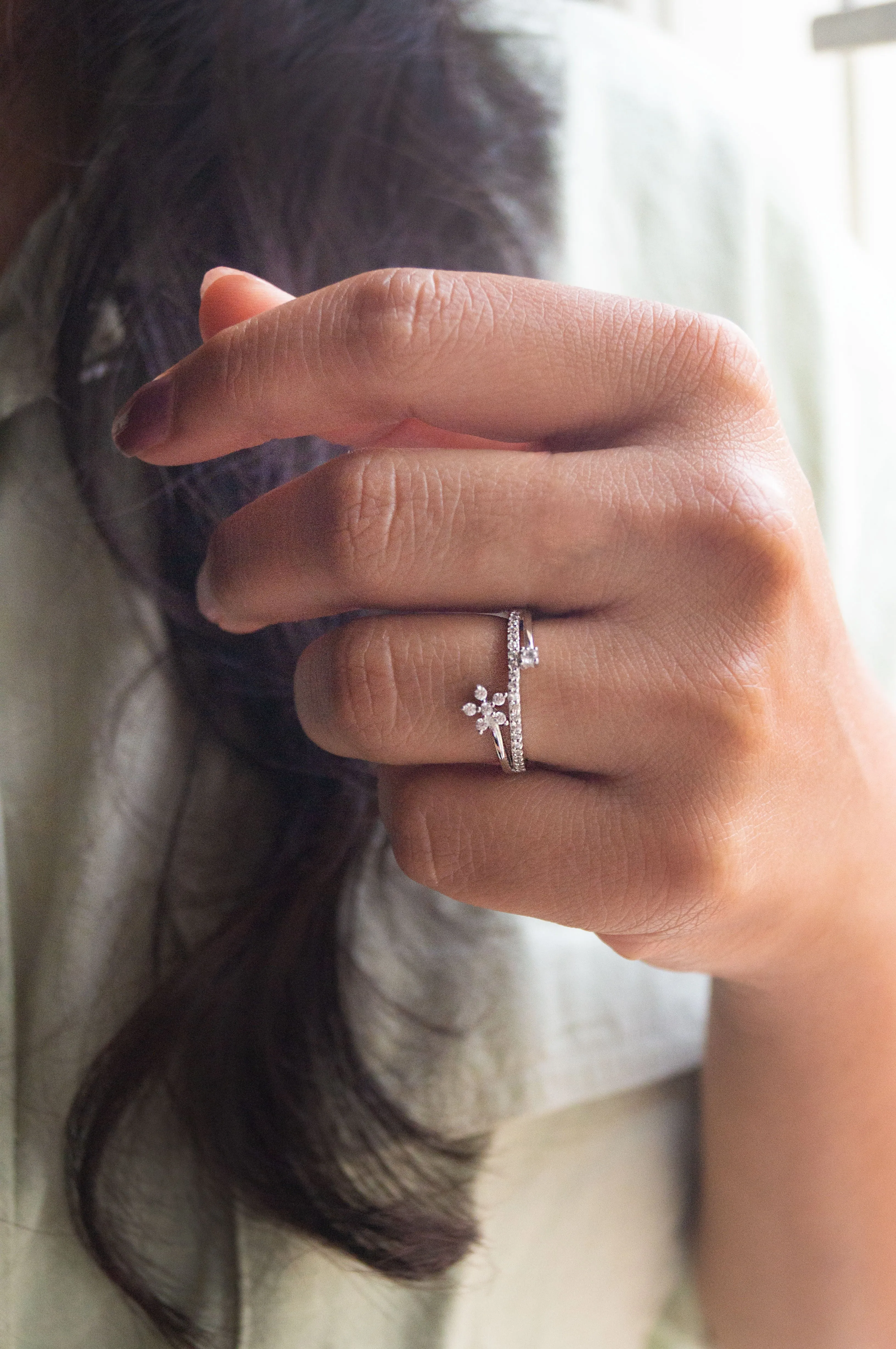 Floral Bloom Rose Gold Plated Sterling Silver Ring