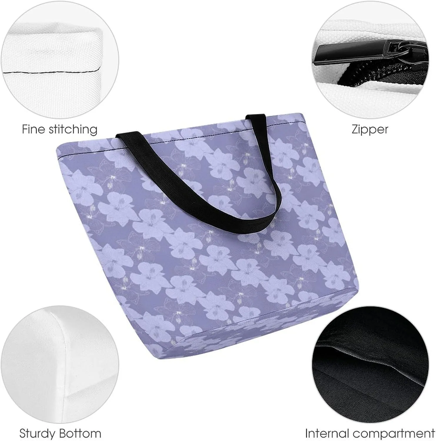 Floral Frangipani Flowers Hobo Handbags With Zipper Women's Tote Handbags