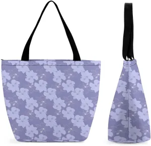 Floral Frangipani Flowers Hobo Handbags With Zipper Women's Tote Handbags