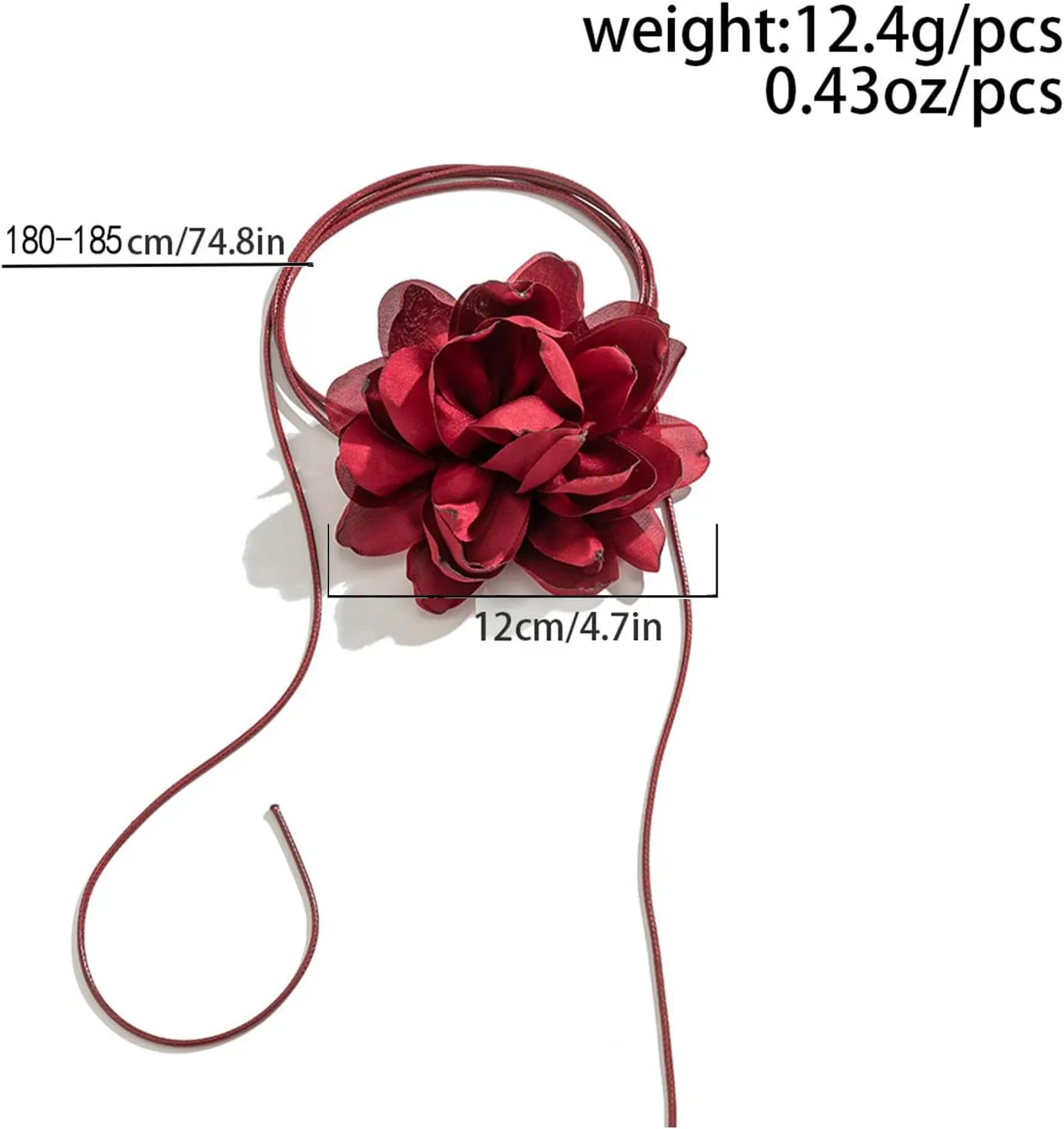Flower Choker Necklace Adjustable Big Rose Floral Bow Choker Necklace for Women Party Wedding Bride Jewelry Accessories