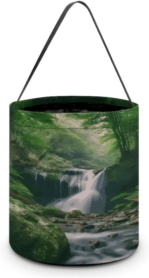 Forests with Waterfalls Trees Halloween Tote Candy Bag Candy Basket Candy Bucket Gift Bag for Halloween Party