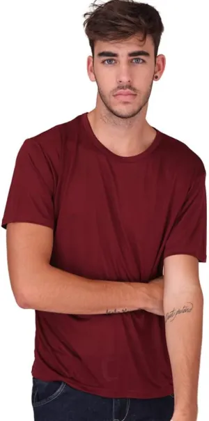 Forever Angel Men's 100% Silk Crew Neck Short Sleeve T Shirts