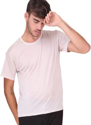 Forever Angel Men's 100% Silk Crew Neck Short Sleeve T Shirts