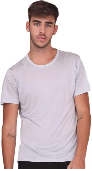 Forever Angel Men's 100% Silk Crew Neck Short Sleeve T Shirts