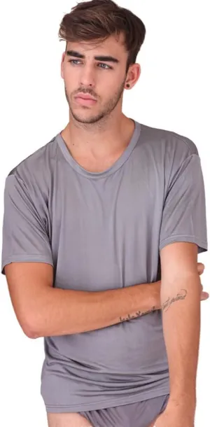 Forever Angel Men's 100% Silk Crew Neck Short Sleeve T Shirts