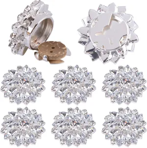 Framendino, 6 Pack Rhinestone Buttons Cover Crystal Cufflinks for Jeans Tux Accessories Shirt