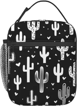 Fun Western Cactus Lunch Box Reusable Insulated Totes Lunch Bag Thermal Cooler For Boy Girls School Men Women Beach Picnic Travel