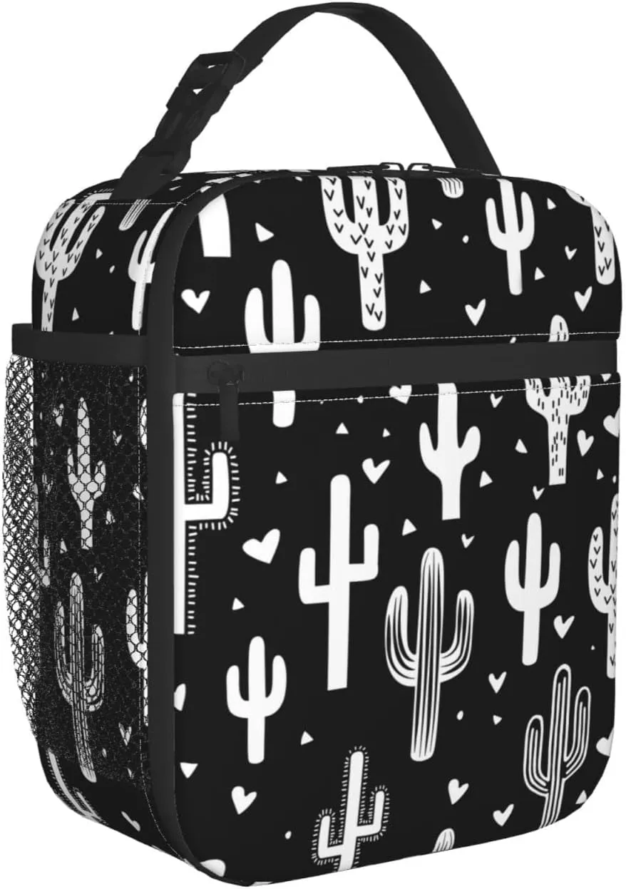 Fun Western Cactus Lunch Box Reusable Insulated Totes Lunch Bag Thermal Cooler For Boy Girls School Men Women Beach Picnic Travel