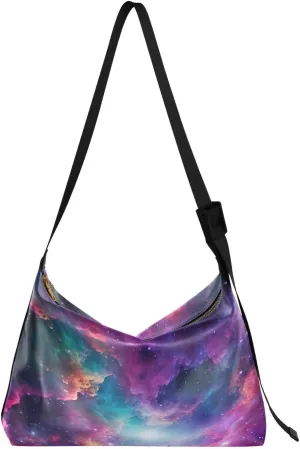 Galaxy Planet Universe Tote Bag for Women Large Hobo Bags Crossbody Hobo Bags Handbags with Adjustable Strap for School Men