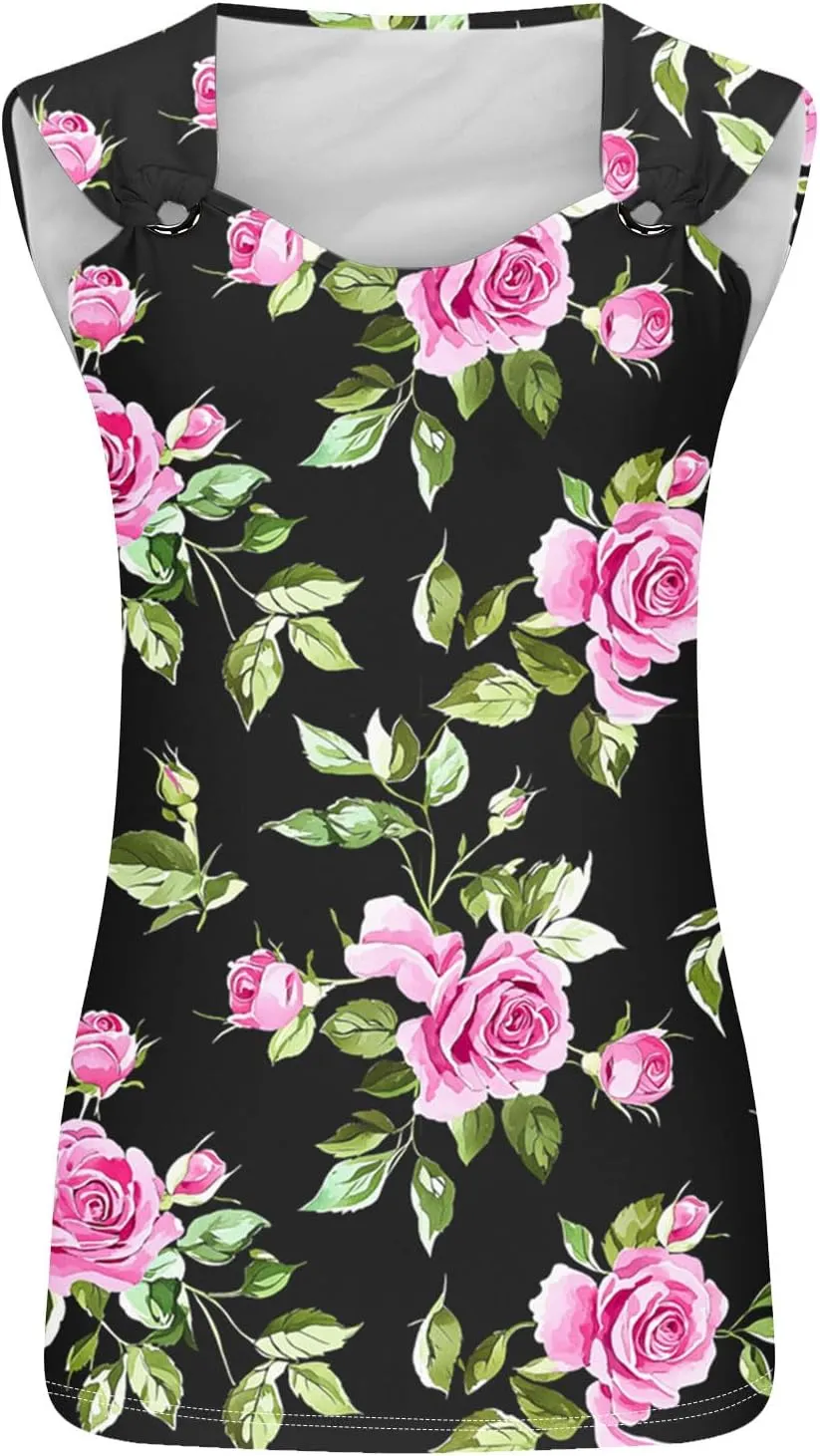 Generic Tank Tops for Women 2024 Dressy Casual Sleeveless T Shirts Loose Comfy Camisole Trendy Cute Blouses Ladies Summer Top