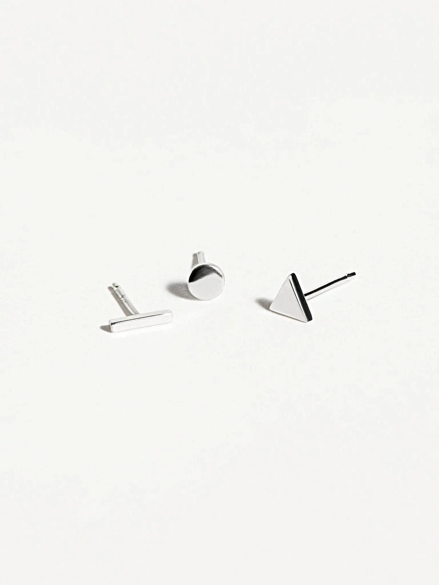 Geometric Trio of Stud Earrings