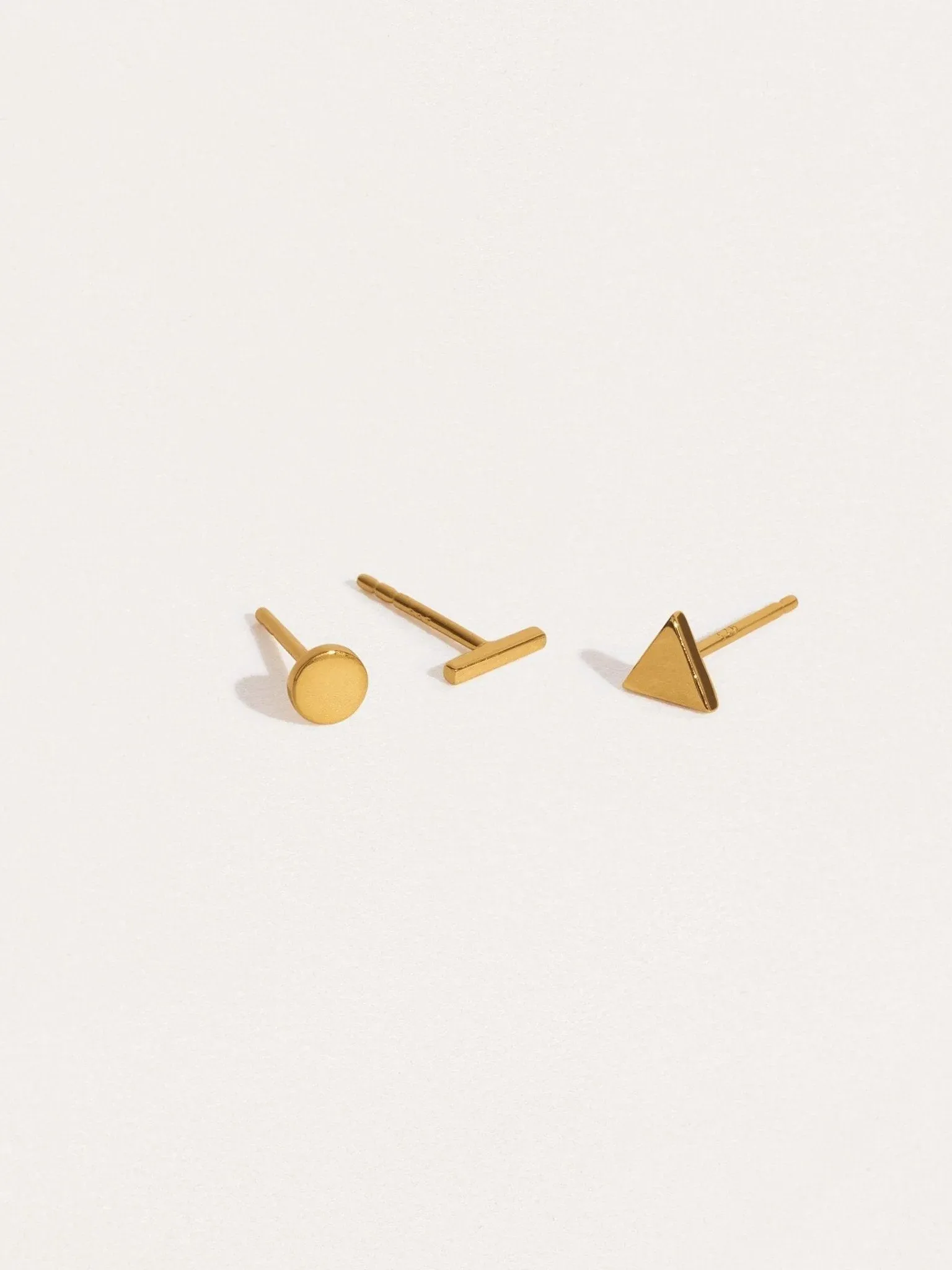 Geometric Trio of Stud Earrings