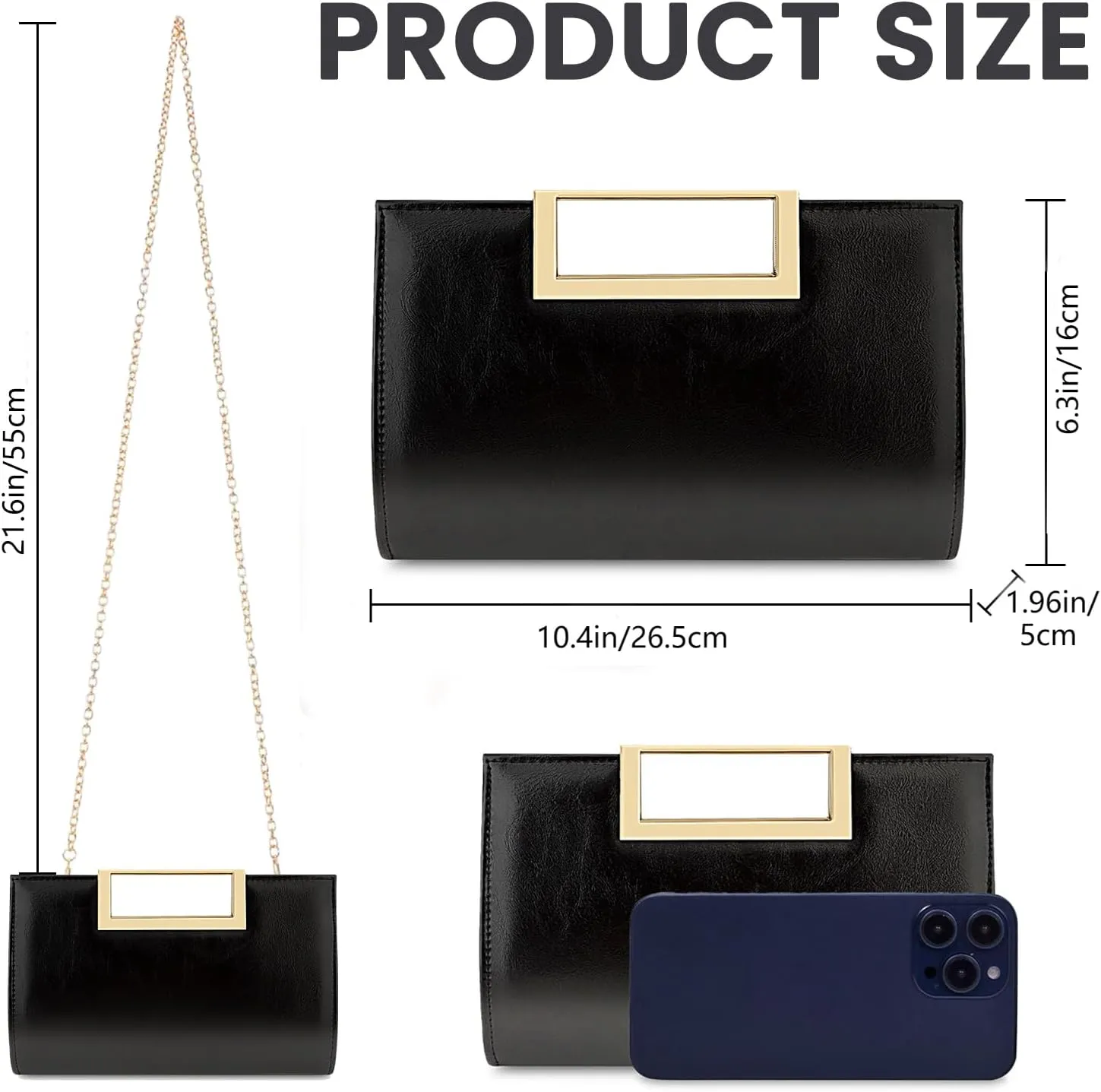 Gets Clutch Purses for Women PU Leather Evening Handbag for Formal Wedding Party Clutches Small Crossbody Bag with Chain