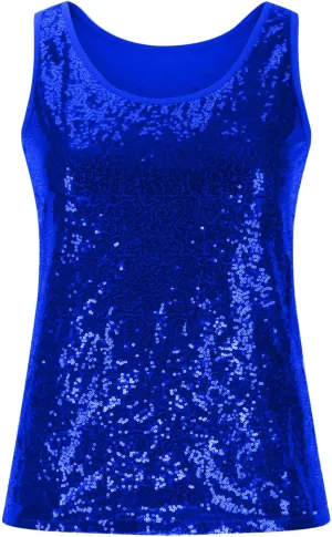 Glitter Camisole for Women Sparkly Sequin Tank Top Sleeveless Sparkle Shimmer Vest Shirts Shimmer Rave Party Vest Tops