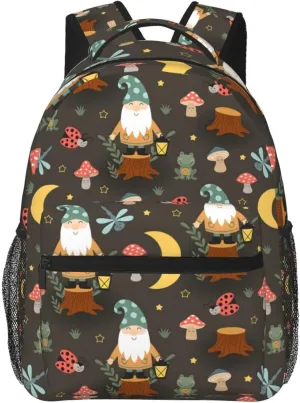 Gnomes Travel Laptop Backpack Women Lightweight Backpack Adjustable College Backpack Fits 15.6 Inch Laptop Waterproof Travel Backpack for Travel, Men, Work