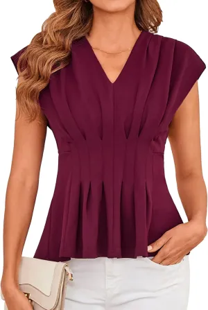 GRACE KARIN Sleeveless Tops for Women Vest Blouse V Neck Dressy Suit Vest Tank Tops Business Office Shirt
