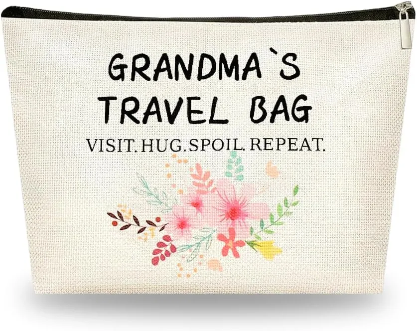 Grandma Christmas Gifts from Grandson Granddaughter Grandma's Travel Bag for Grandmother Makeup Bag for Women Nana Mimi Gift for Grandma Travel Toiletry Bags Gift for Gigi Anniversary Birthday Gifts