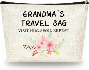 Grandma Christmas Gifts from Grandson Granddaughter Grandma's Travel Bag for Grandmother Makeup Bag for Women Nana Mimi Gift for Grandma Travel Toiletry Bags Gift for Gigi Anniversary Birthday Gifts