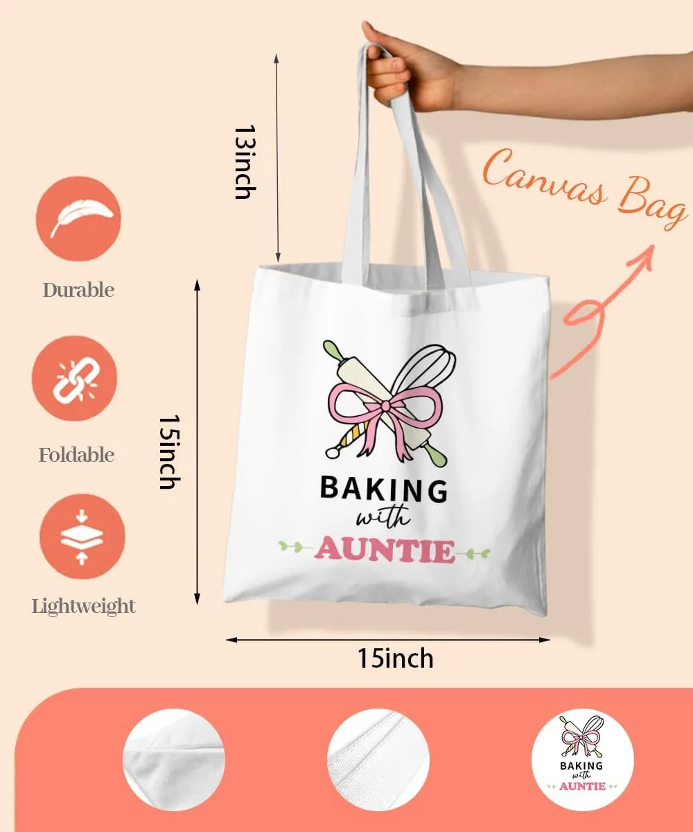 Grandma Gifts Canvas Tote Bag for Women, Grandma Gifts for Grandma, Grandma Tote Bag, Baking with Grandma Tote Bag