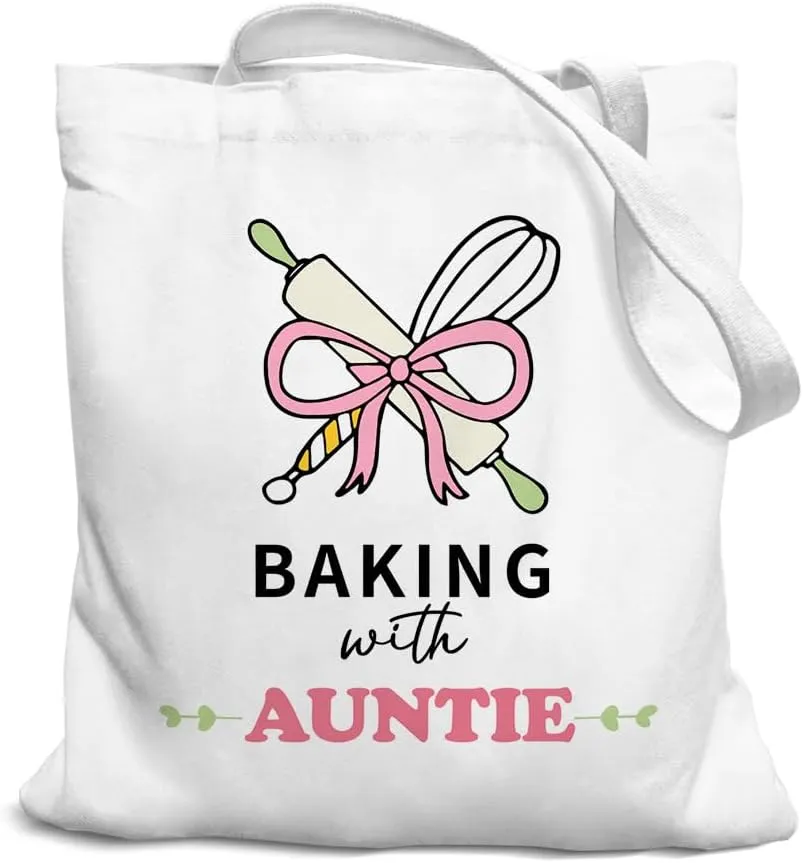 Grandma Gifts Canvas Tote Bag for Women, Grandma Gifts for Grandma, Grandma Tote Bag, Baking with Grandma Tote Bag