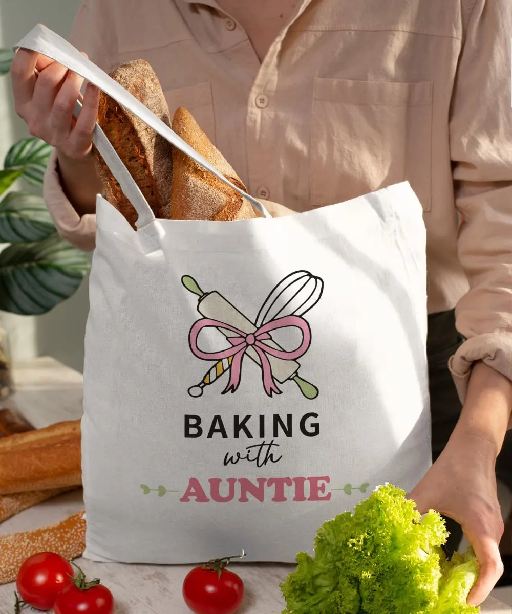 Grandma Gifts Canvas Tote Bag for Women, Grandma Gifts for Grandma, Grandma Tote Bag, Baking with Grandma Tote Bag