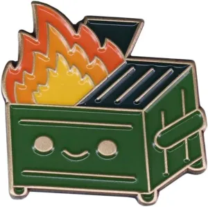 Green Dumpster Fire Soft Enamel Pin