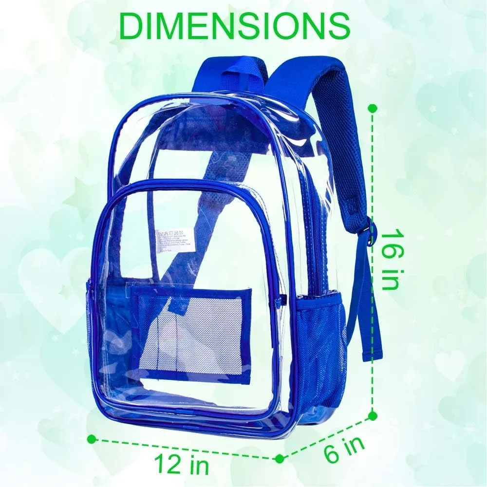 gxtvo Clear Backpack, Heavy Duty Transparent Bookbag, See Through Backpacks for Women Men