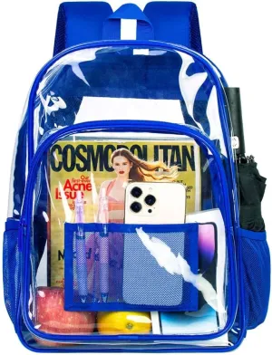 gxtvo Clear Backpack, Heavy Duty Transparent Bookbag, See Through Backpacks for Women Men