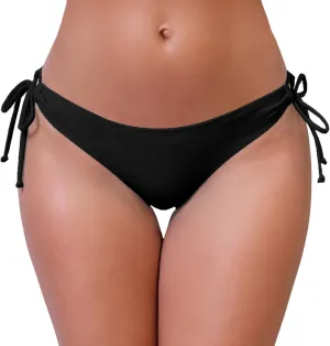 Halcurt Women's Low Rise Adjustable Side Tie Bikini Bottoms Full Coverage Swimsuit Bottoms