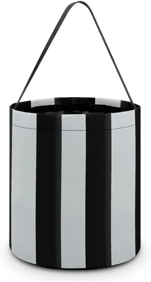 Halloween Tote Candy Bag Black And-White Stripes Candy Basket Candy Bucket Halloween Party Favors for Kids